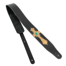Load image into Gallery viewer, Walker & Williams CVG-22 Hand Tooled Blue & Gold Cross Design