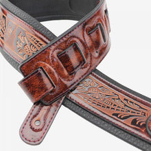 Load image into Gallery viewer, Walker & Williams GB-101 Bourbon Brown Padded Leather Strap with Live Oak Pattern