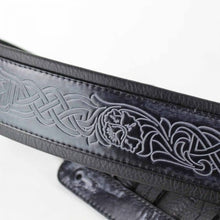 Load image into Gallery viewer, Walker & Williams GB-182 Cobalt Black Brushed Celtic Braid Design Padded Strap
